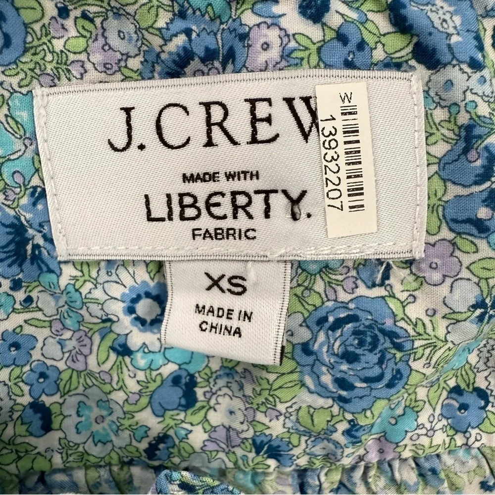 J Crew Liberty Fabric Amelie Floral Puff sleeve Top XS Cottagecore Prairie